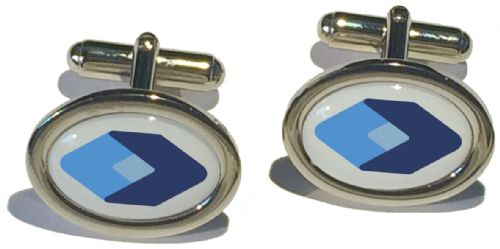 Boxed Set Oval Silver Cufflinks